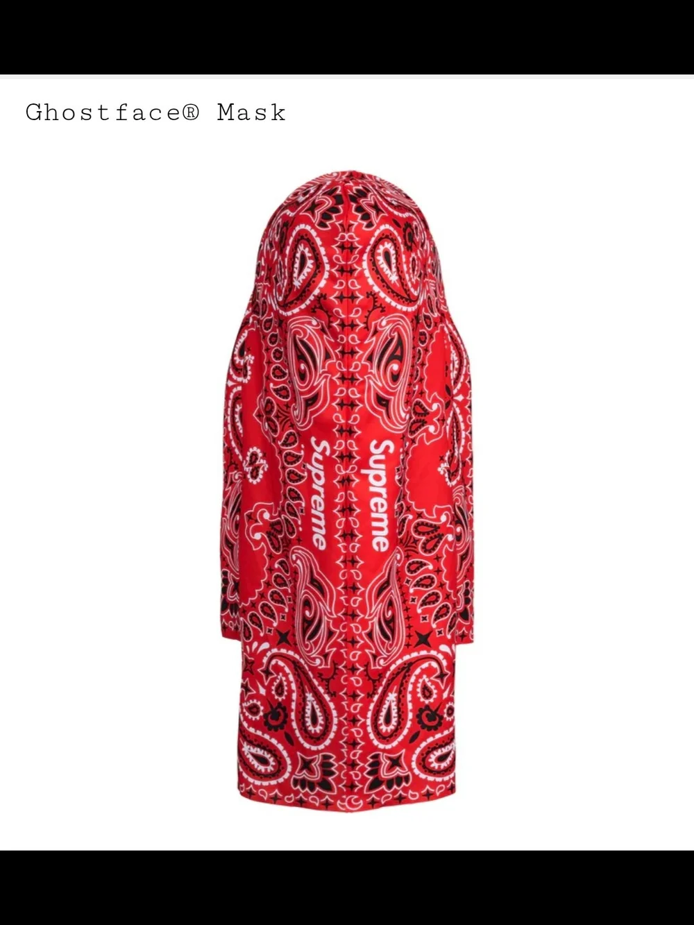 Supreme Red bandana Ghostface Mask (scream mask)